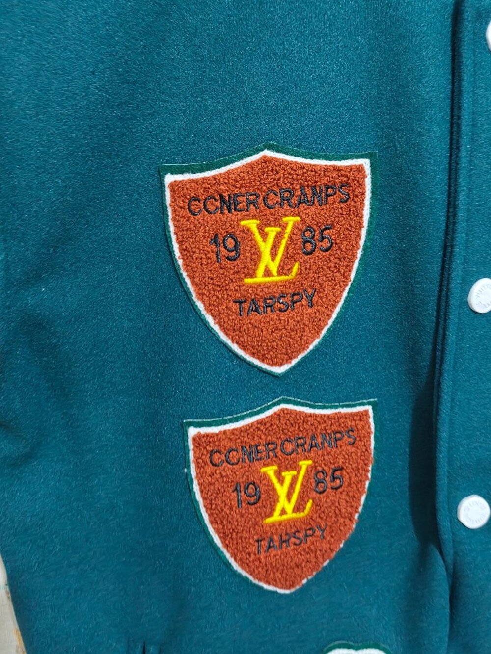 Louis Vuitton Teal Varsity Jacket Unisex US L - Picture 2 of 14